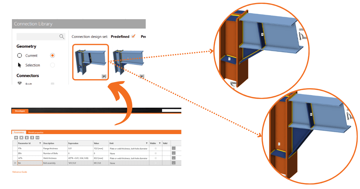 Parametrische templates in Connection Library