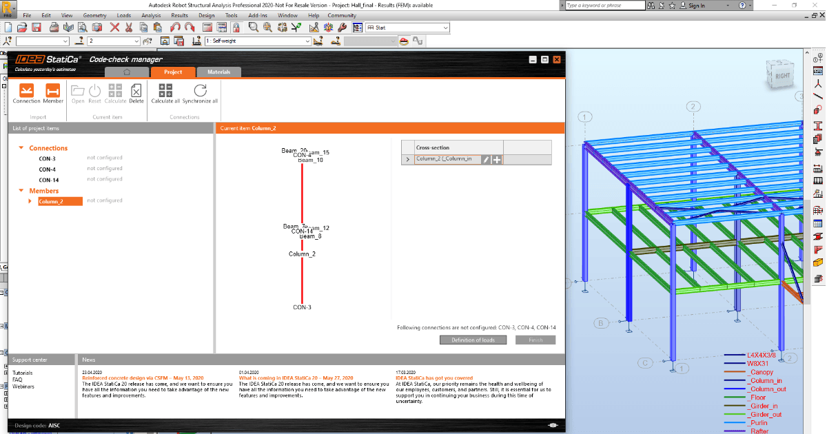 ¿Cómo funcionan los vínculos BIM para IDEA StatiCa Member?