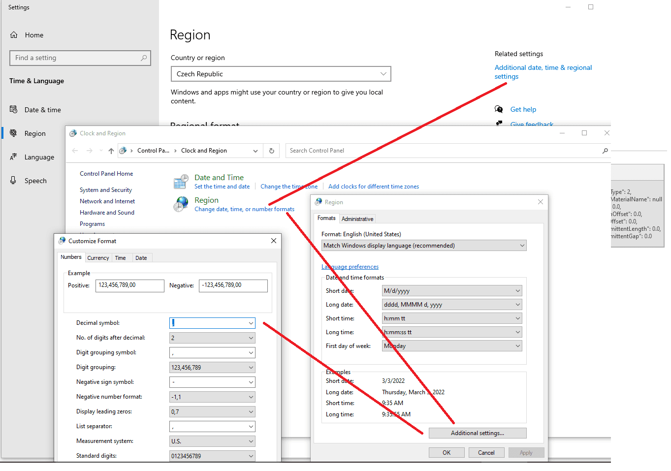Dezimaltrennzeichen und Datumsformat gemäß Windows-Landeseinstellungen